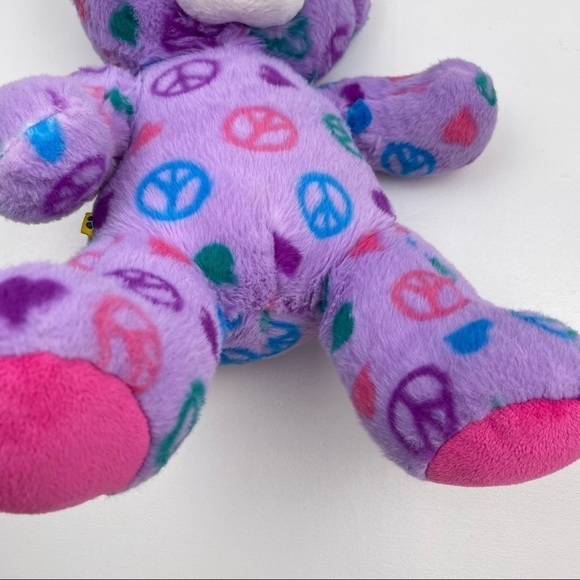 Build A Bear Workshop Peace & Hugs Stuffed Plush Teddy Bear Purple 15 Inches - Picture 3 of 5